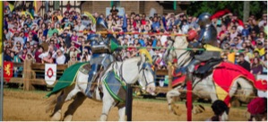 Mga kabalyero nga nagapasundayag kang anda nga abilidad sa paggamit kang malabog nga daw sibat nga kahoy. 